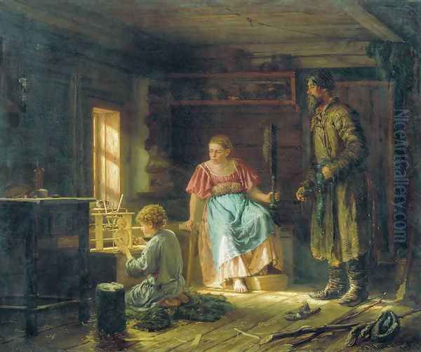 Boy-engineer, 1871 Oil Painting by Vasily Maximov