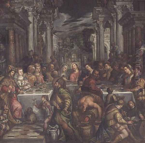 The Marriage Feast at Cana Oil Painting by Andrea Michieli (see Vicentino)