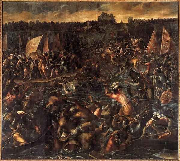 King Pippin's Army Trying to Reach Venice Oil Painting by Andrea Michieli (see Vicentino)