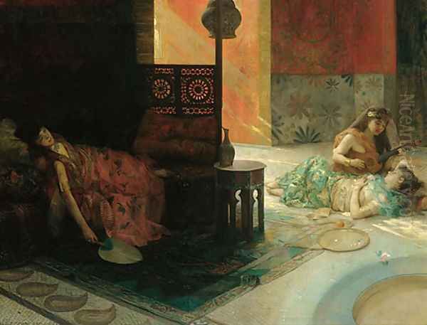 Harem Scene Oil Painting by Henry Siddons Mowbray