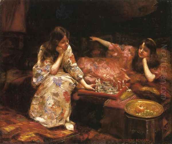 Repose - A Game of Chess Oil Painting by Henry Siddons Mowbray