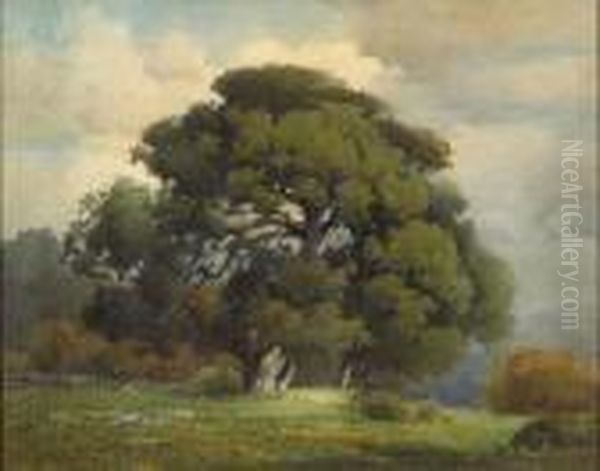 Oaks Under A Cloudy Sky by Percy Gray