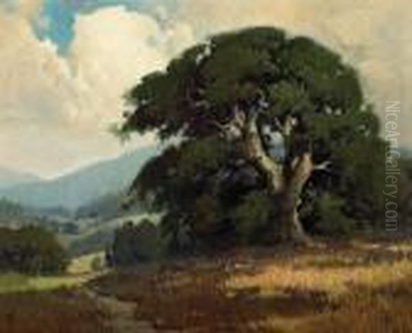 Shadow Of An Oak Oil Painting by Percy Gray