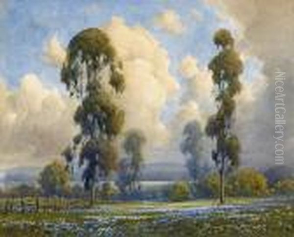 Lupine And Eucalyptus Oil Painting by Percy Gray