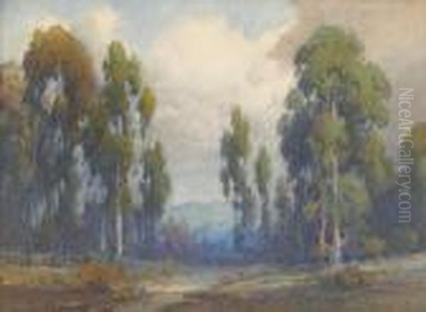 Eucalyptus And Clouds Oil Painting by Percy Gray