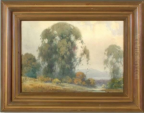 View Of Mt. Tamalpais From The Berkeleyhills Oil Painting by Percy Gray