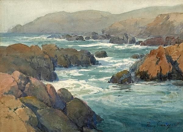 Coastal Scene, Monterey Oil Painting by Percy Gray