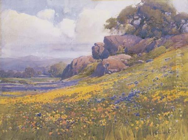 Near Burlingame, California Oil Painting by Percy Gray