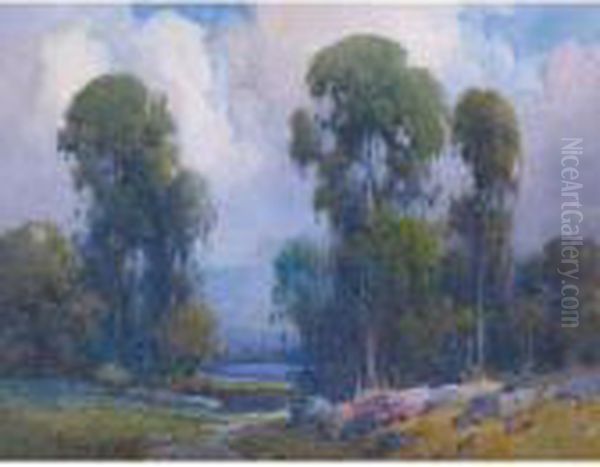 Eucalyptus Trees Oil Painting by Percy Gray