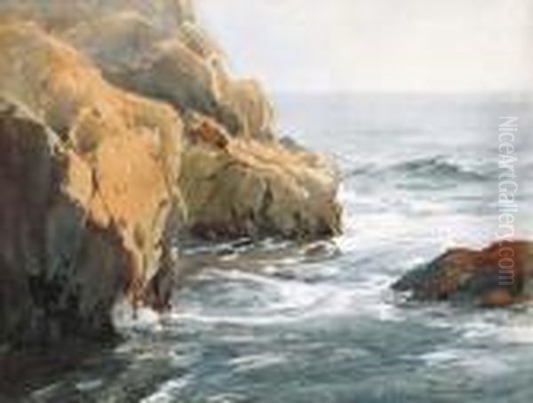 Rocky Cove Oil Painting by Percy Gray