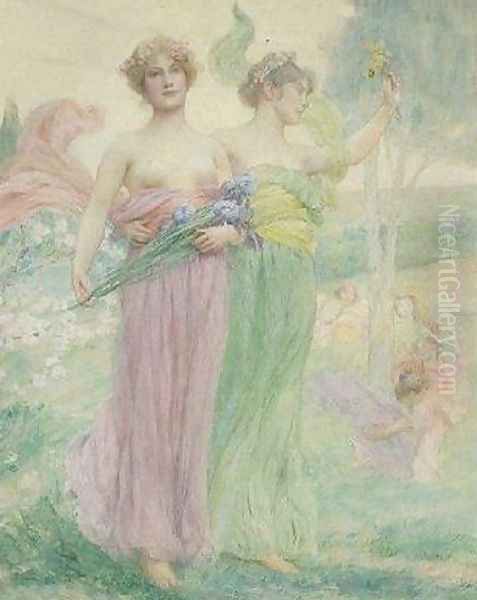 Florial Oil Painting by Henry Siddons Mowbray