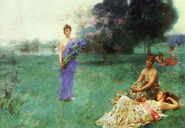 Fleur de Luce Oil Painting by Henry Siddons Mowbray