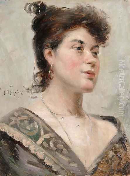 Woman, 1892 Oil Painting by Aleksandr Vladimirovich Makovsky