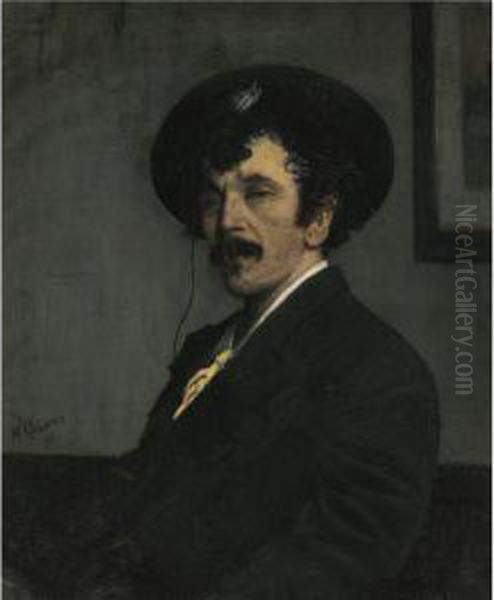 Portrait Of James Abbott Mcneill Whistler Oil Painting by Walter Greaves