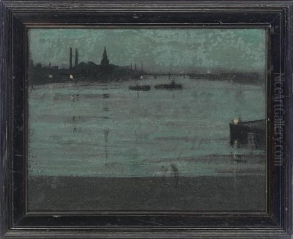 View Of The Thames From Lindsey House Oil Painting by Walter Greaves