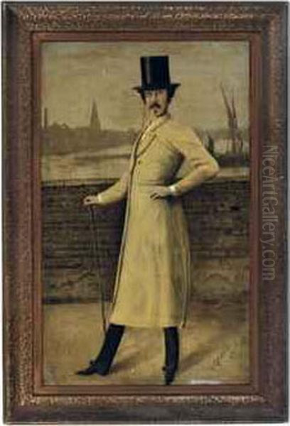 Portrait Of James Mcneill Whistler, Standing Full Length Oil Painting by Walter Greaves