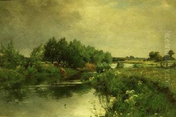 On The Derwent Barmby On The Marsh Oil Painting by Walter Greaves