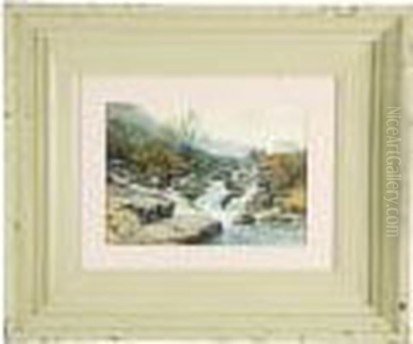 Rocky Riverbed Oil Painting by Walter Greaves