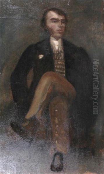 Portrait Of The Seated Oscar Wilde Oil Painting by Walter Greaves