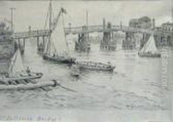 Battersea Bridge Oil Painting by Walter Greaves