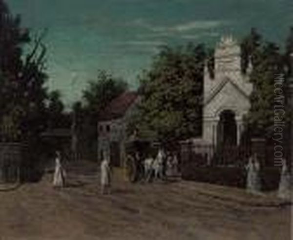 The Entrance To Cremorne Gardens, Chelsea Oil Painting by Walter Greaves