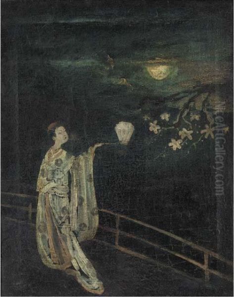 Japanese Nocturne Oil Painting by Walter Greaves