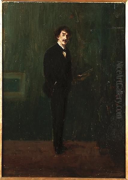 Full Length Portrait Of Whistler Oil Painting by Walter Greaves