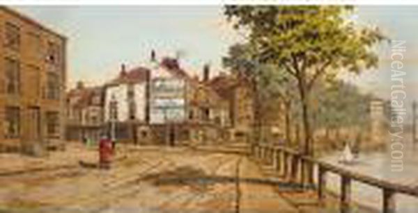 Cheyne Walk, Chelsea Oil Painting by Walter Greaves