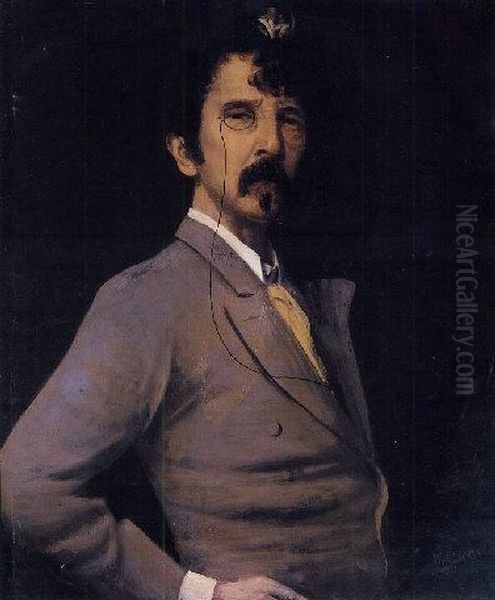 James Abbott Mcneill Whistler Oil Painting by Walter Greaves