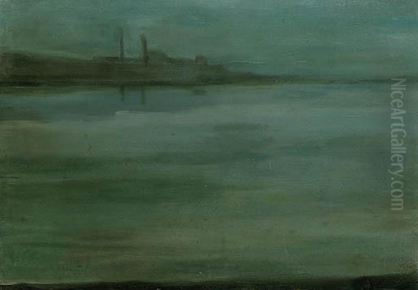 Nocturne, Battersea Reach Oil Painting by Walter Greaves