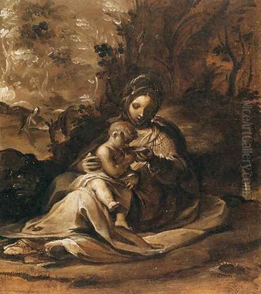 The Rest on the Flight into Egypt Oil Painting by Rutilio Manetti