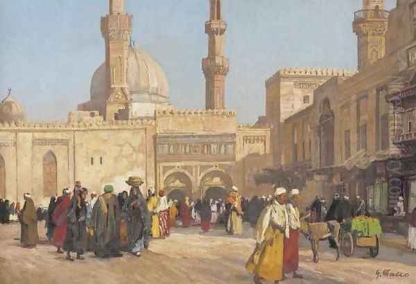 View of the University, Cairo (Vue de l'Universite du Caire) Oil Painting by Georg Macco