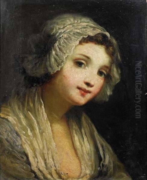 Head Of A Young Girl Oil Painting by Jean Baptiste Greuze