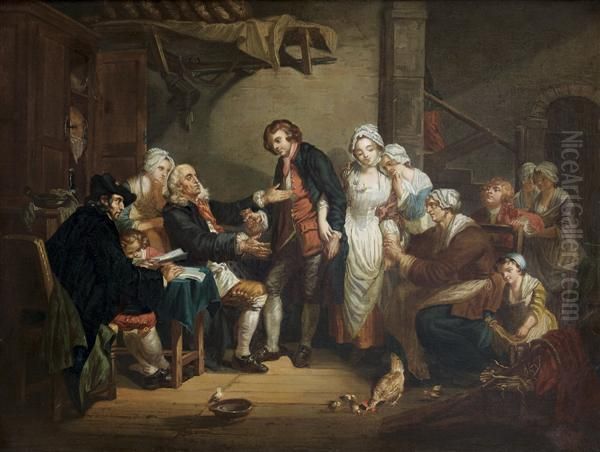 L'accordee Du Village Oil Painting by Jean Baptiste Greuze