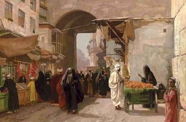 The Orange Seller, Outside Bab Zuwayla, Cairo Oil Painting by Georg Macco