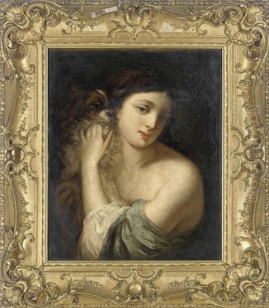 Greuze Portrait Of A Lady Oil Painting by Jean Baptiste Greuze