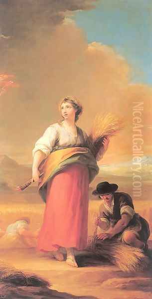 Allegory of Summer Oil Painting by Mariano Salvador Maella