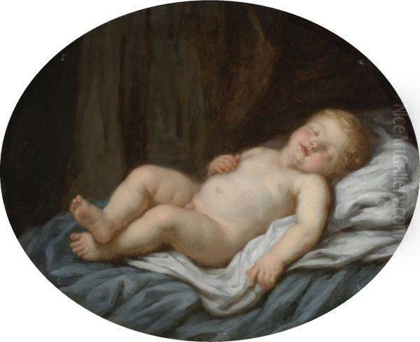 A Sleeping Child Oil Painting by Jean Baptiste Greuze