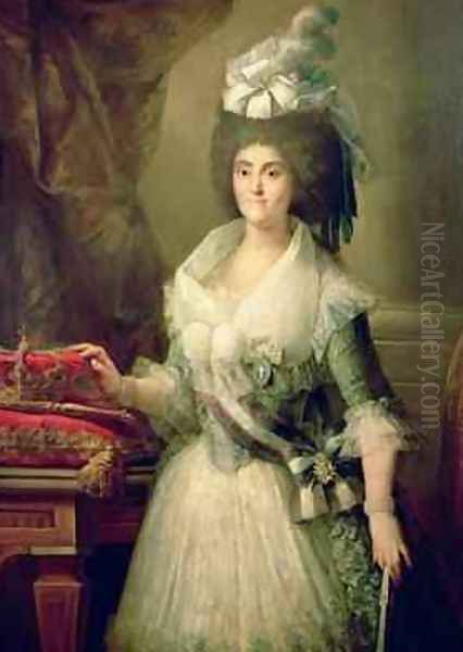 Portrait of Queen Maria Luisa 1751-1819 Oil Painting by Mariano Salvador Maella