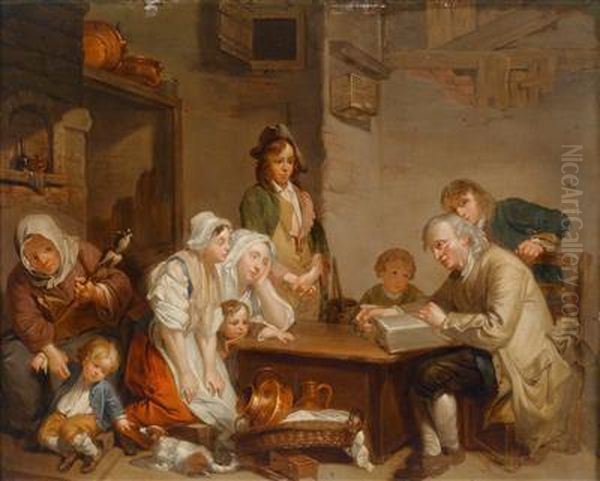 Der Heiratskontrakt Oil Painting by Jean Baptiste Greuze