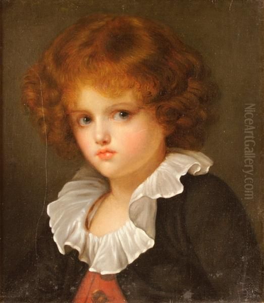 Boy In Red Waistcoat Oil Painting by Jean Baptiste Greuze