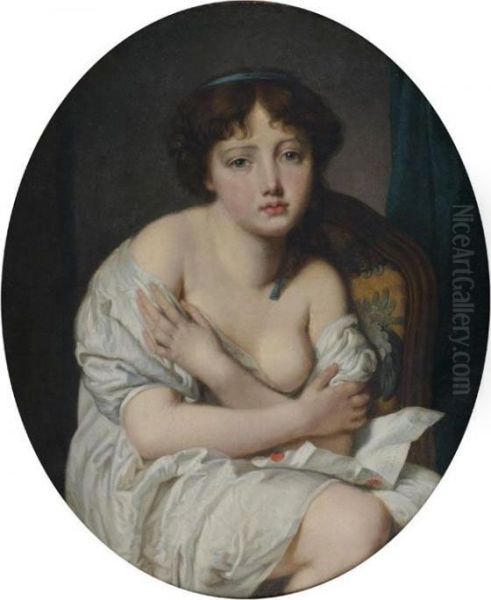 Le Billet Doux Oil Painting by Jean Baptiste Greuze