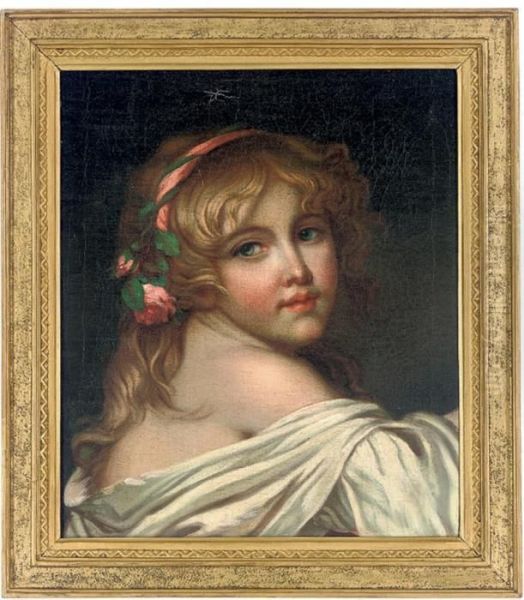 Portrait Of A Young Girl Oil Painting by Jean Baptiste Greuze