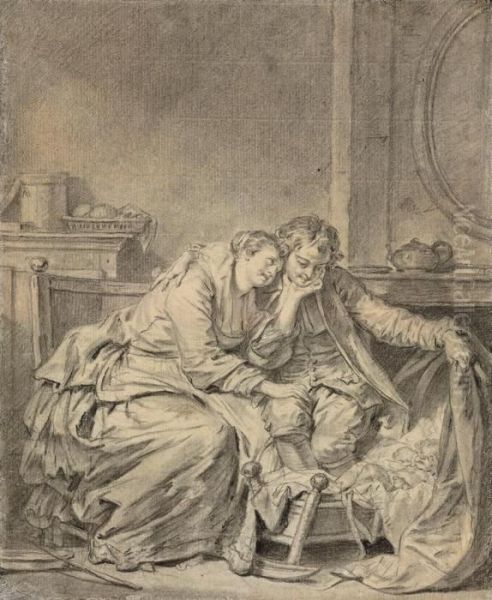 La Paix Du Menage Oil Painting by Jean Baptiste Greuze