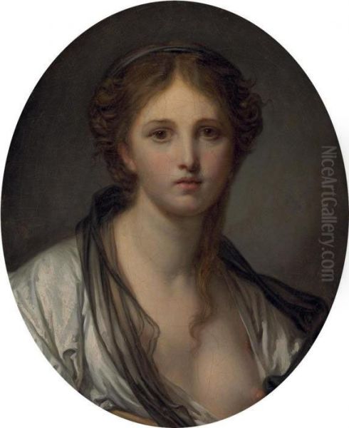 Portrait Of A Young Woman Oil Painting by Jean Baptiste Greuze