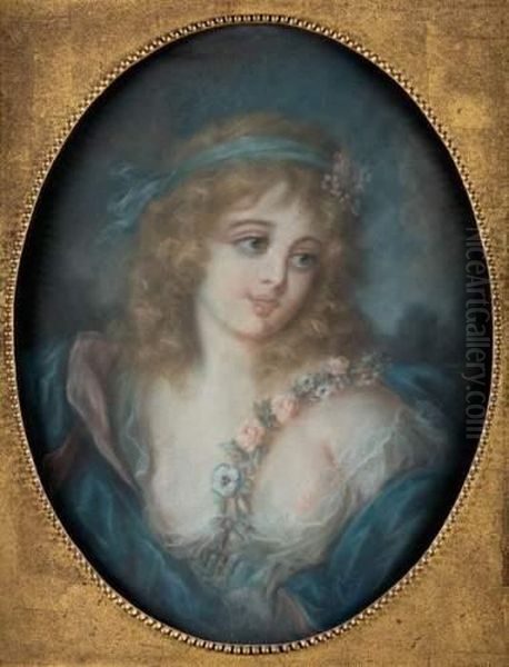 Jeune Fille En Flora. Oil Painting by Jean Baptiste Greuze