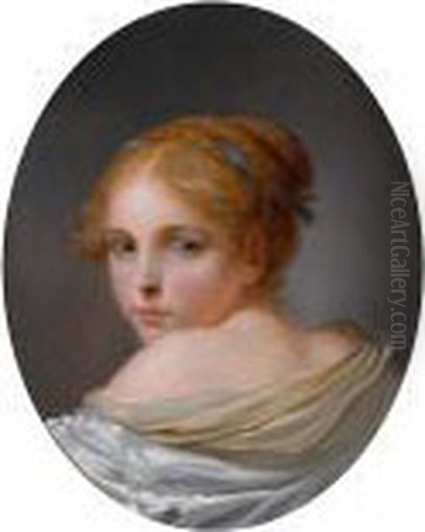 La Pudeur Agacante - Il Pudore Molesto Oil Painting by Jean Baptiste Greuze