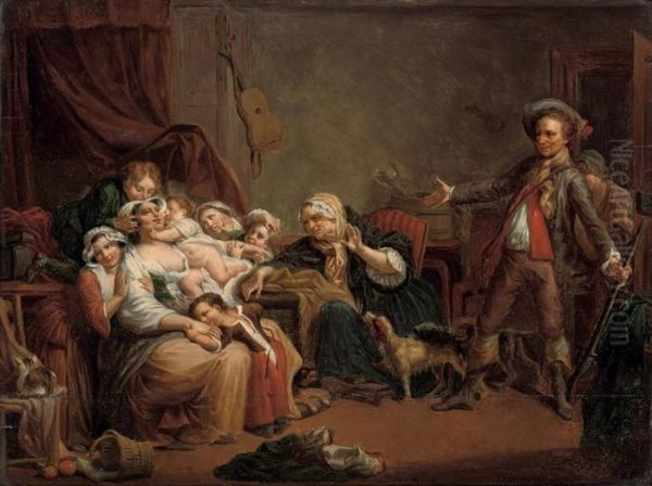 The Return Of The Hunter Oil Painting by Jean Baptiste Greuze