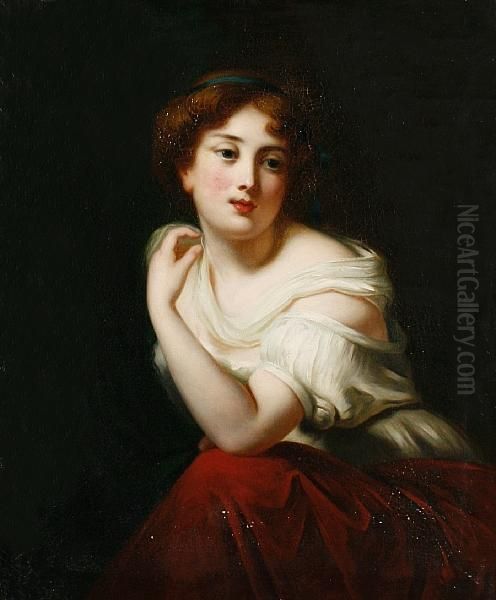 Portrait Of A Young Woman Oil Painting by Jean Baptiste Greuze