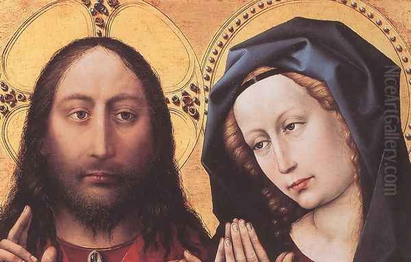 Blessing Christ and Praying Virgin c. 1424 Oil Painting by Robert Campin